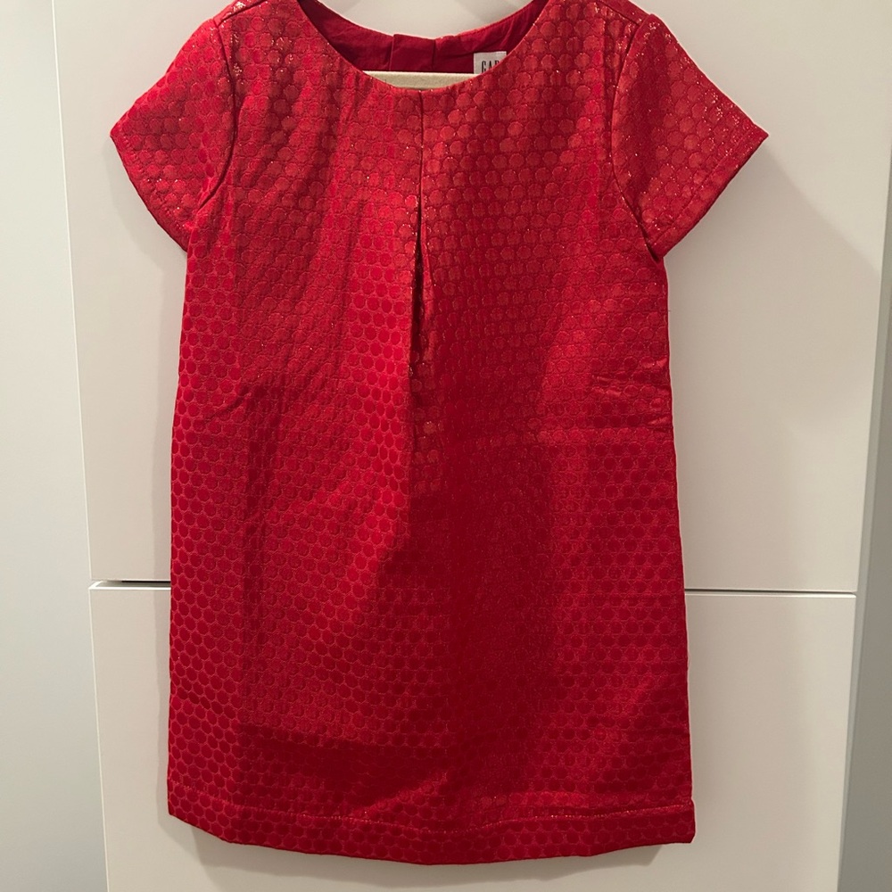 Gap Girls' Red Textured Dress Size 6/7